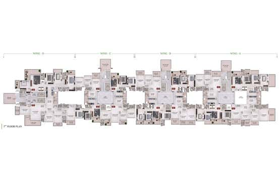 Wing A, B, C, D 7th Floor Plan